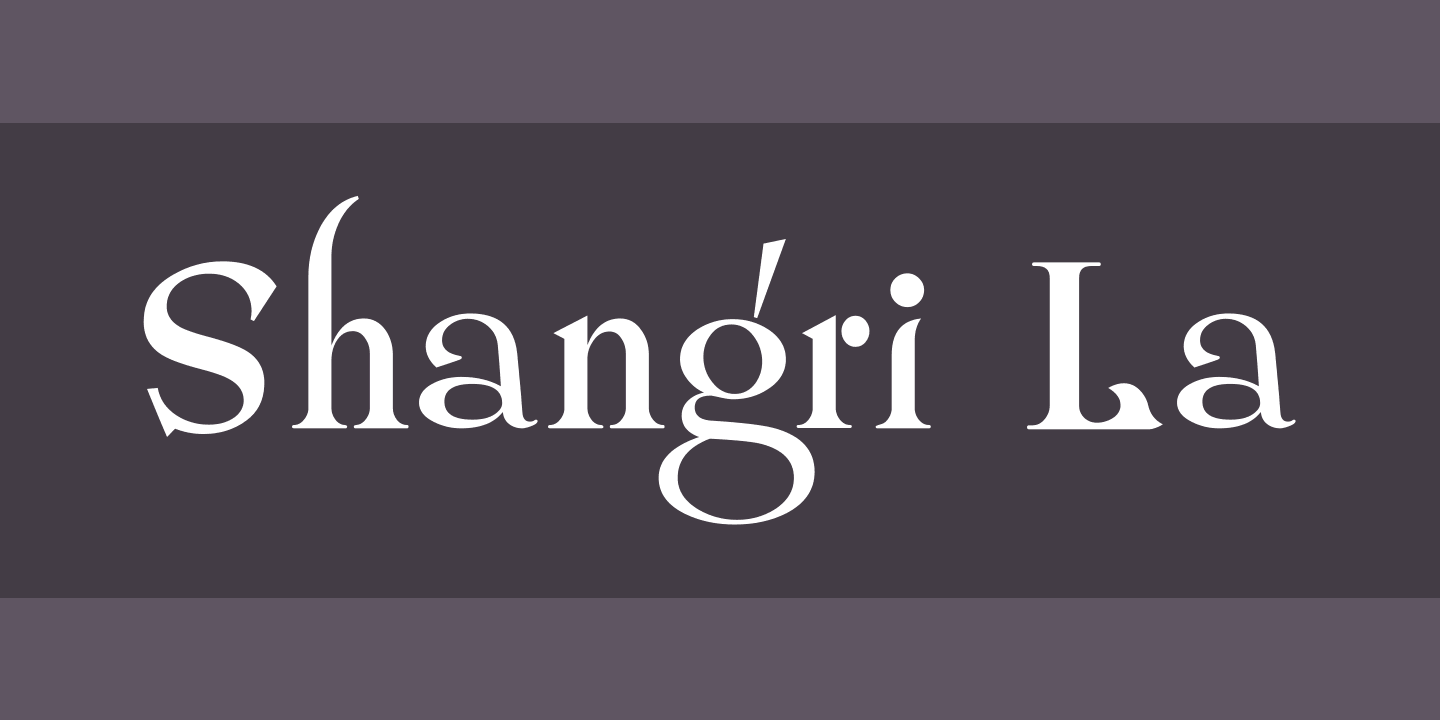 Ejemplo de fuente Shangri La Regular